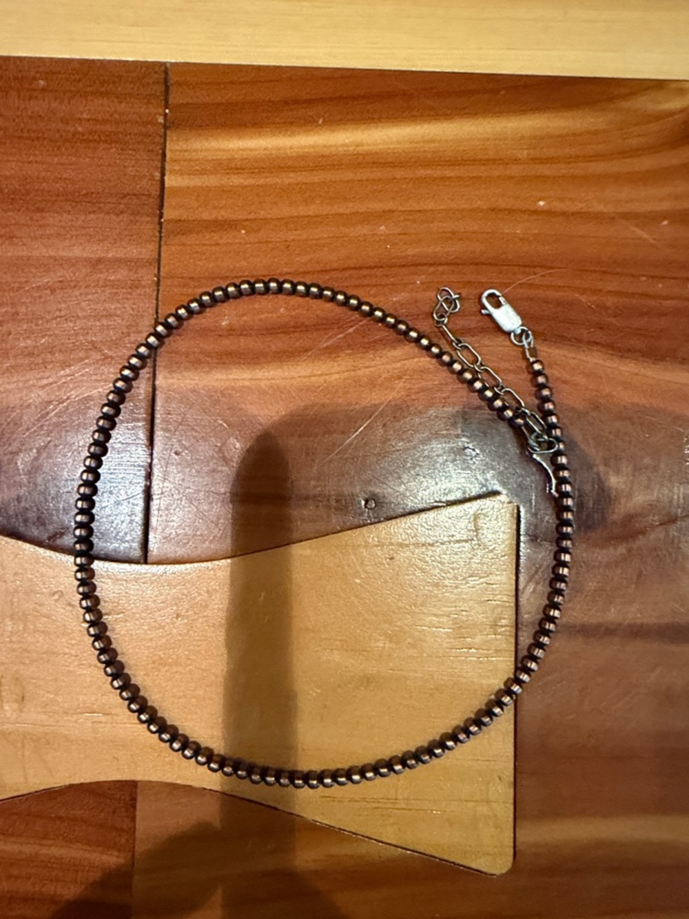 NWOT 14” + extender Beaded Choker Necklace in Copper Brown